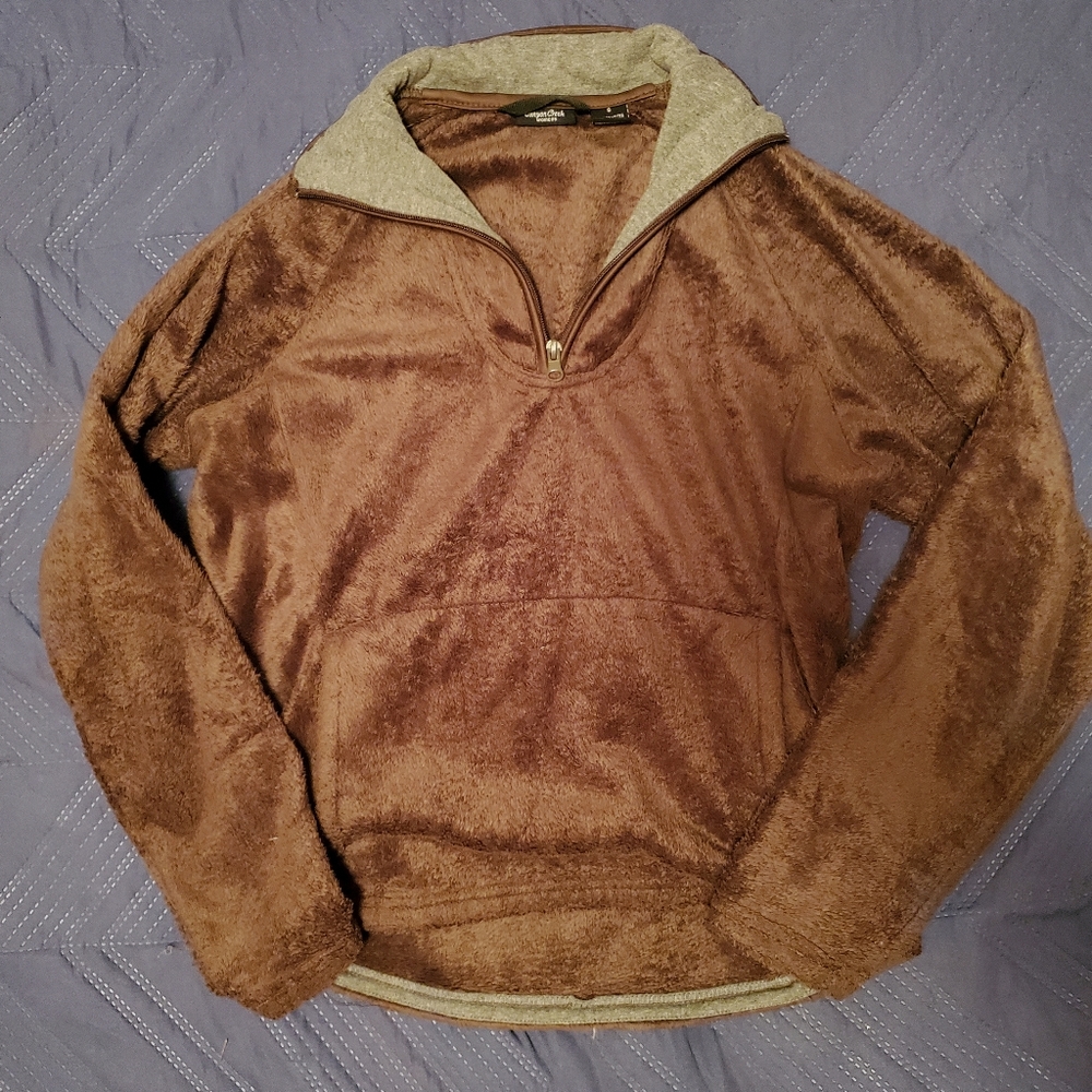 Brown Fleece Quarter Zip by Canyon Creek, Women's Small